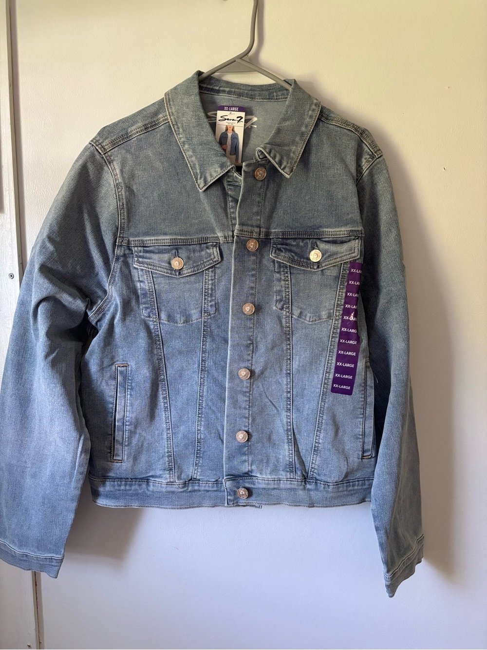 NWT Seven 7 XXL Denim Jacket Light Wash Stretch